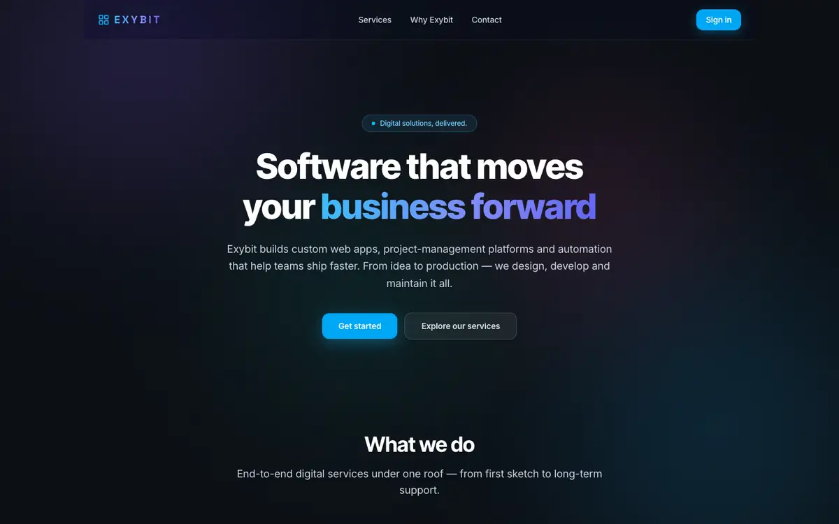Screenshot of the public boards.exybit.org page
