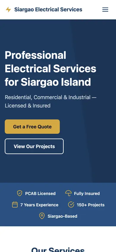 junelectrical.exybit.org on a phone