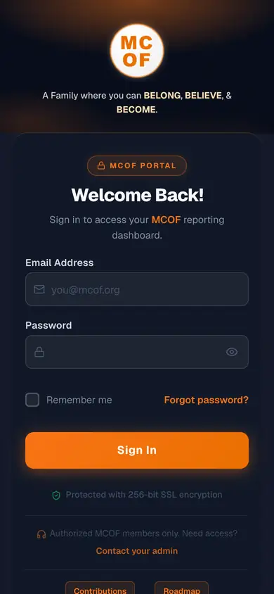 mcofchurch.exybit.org on a phone